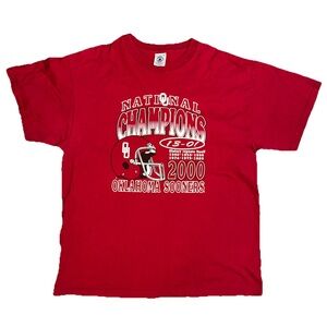 Vintage 2000 Oklahoma University Tee Football Champions Sooners T-Shirt Y2K XL